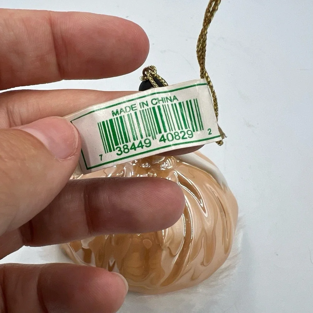 VTG Midwest Cannon Falls Porcelain Ornaments Set of‎ 2 Lady & Harlequin NWT